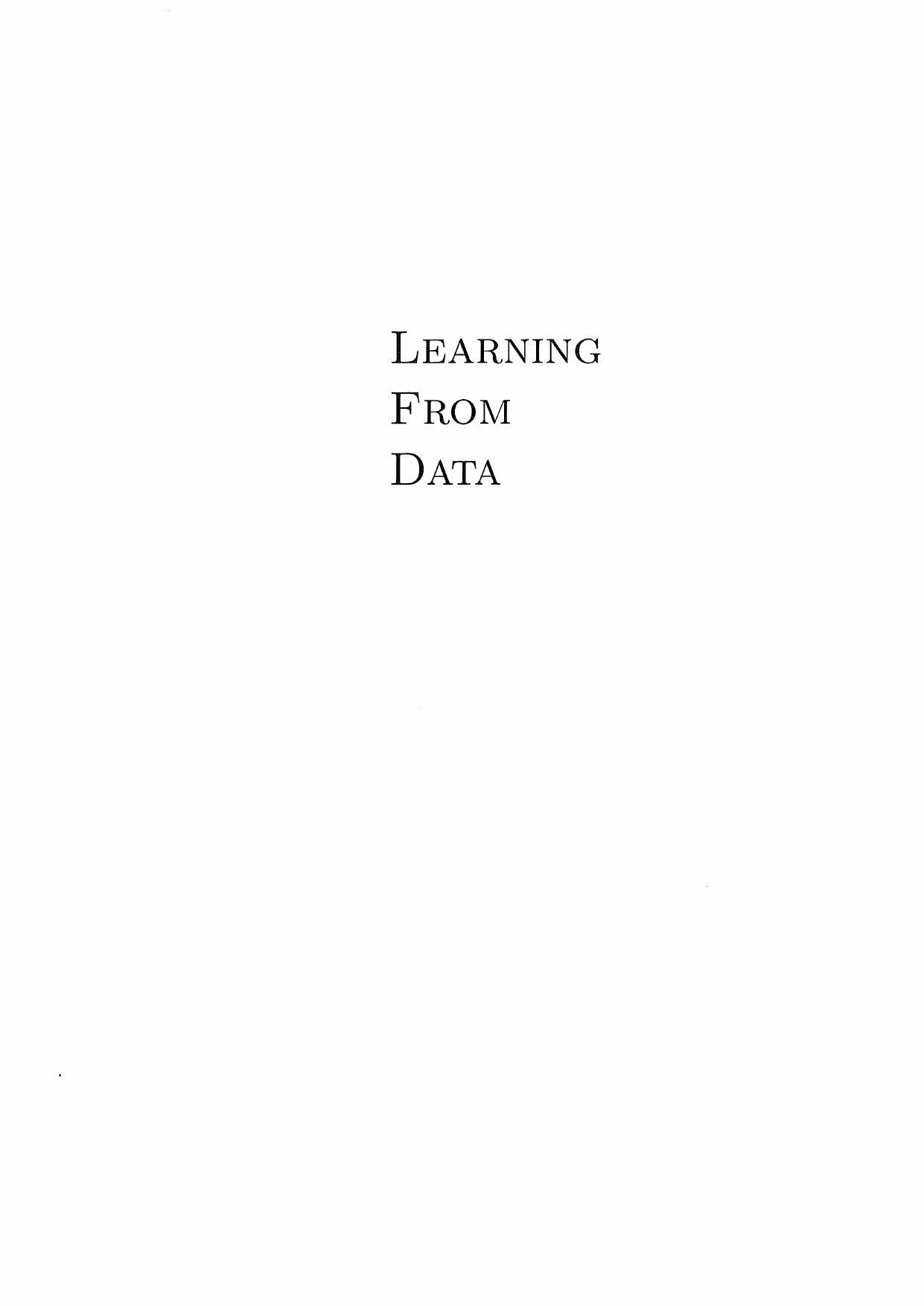 Learning From Data 低配版