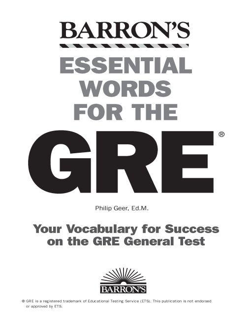 Essential Words for the GRE (Barron's Essential Words)