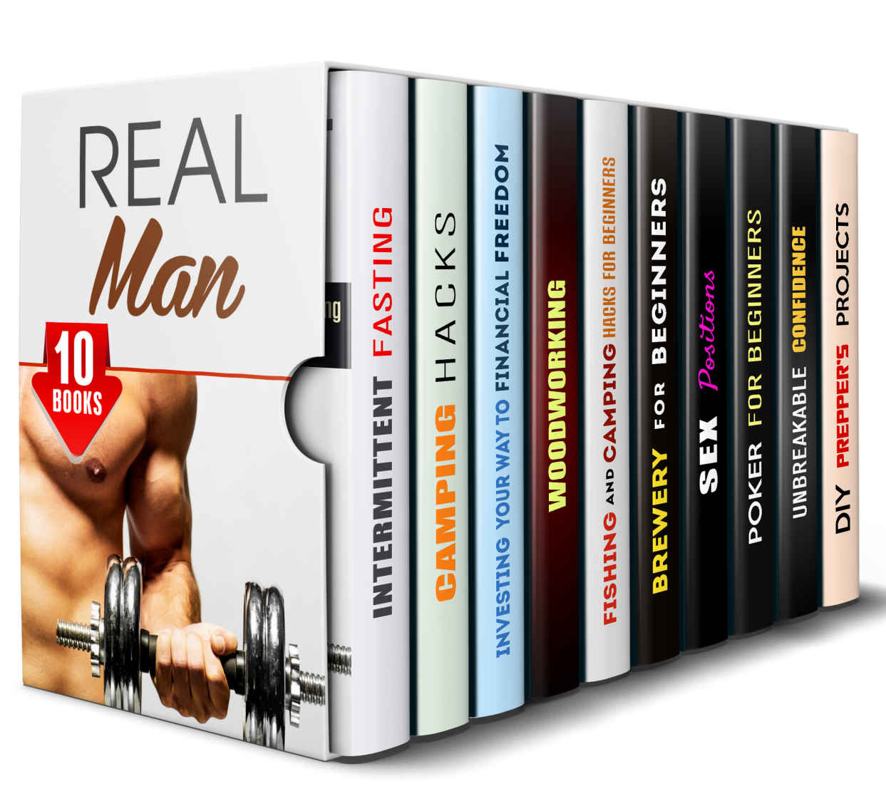 Real Man Box Set (10 in 1): Sport, Investing, Woodworking, Camping, Fishing, Brewery, Sex, Psychology and Much More