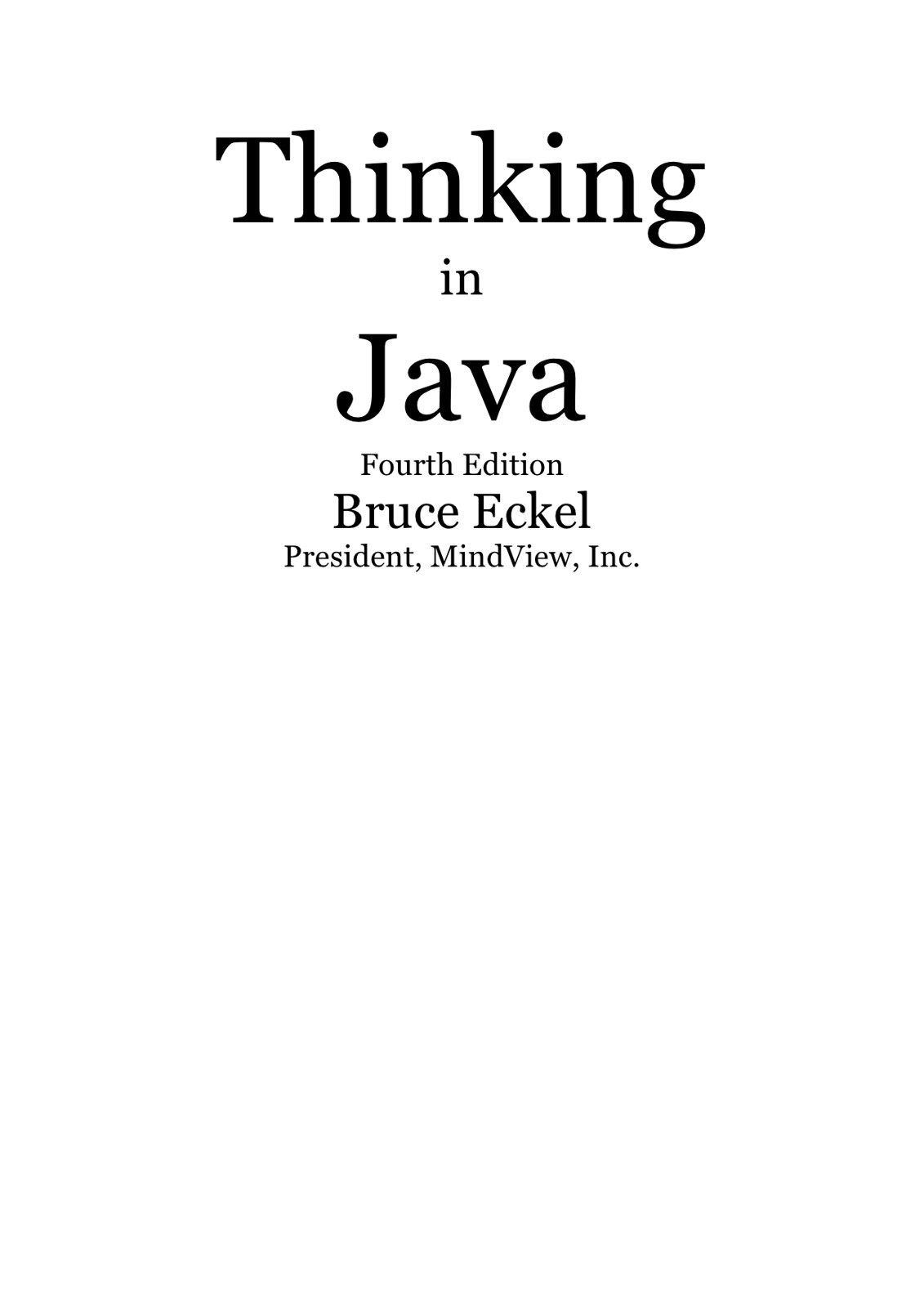 Thinking In Java 4th Edition